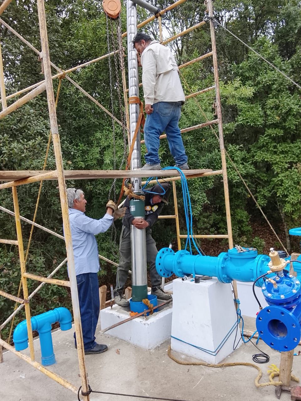 Instalación de rebombeo en Ocuilán
